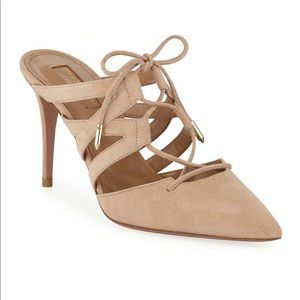 NWB Aquazzura Belgravia 85 Suede Mule